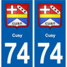 74 Cusy blason autocollant plaque stickers ville