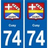 74 Cusy blason autocollant plaque stickers ville