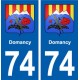 74 Domancy blason autocollant plaque stickers ville