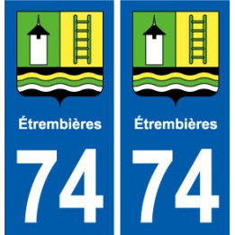 74 Étrembières blason autocollant plaque stickers ville