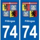 74 Fillinges blason autocollant plaque stickers ville