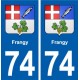74 Frangy blason autocollant plaque stickers ville