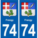 74 Frangy blason autocollant plaque stickers ville