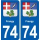 74 Frangy blason autocollant plaque stickers ville