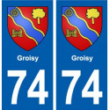 74 Groisy blason autocollant plaque stickers ville