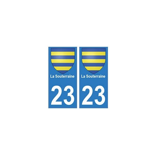 23 La Souterraine autocollant plaque blason armoiries stickers département