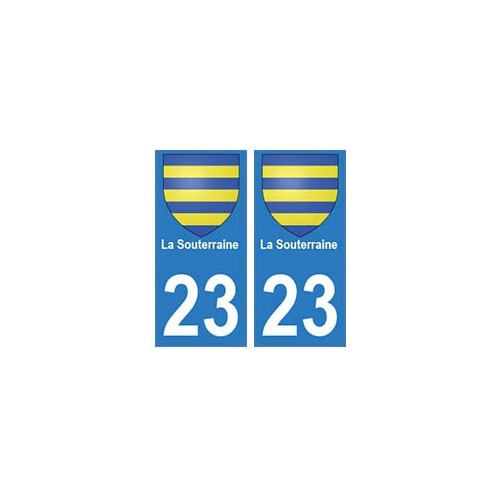 23 La Souterraine autocollant plaque blason armoiries stickers département