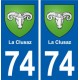 74 La Clusaz blason autocollant plaque stickers ville