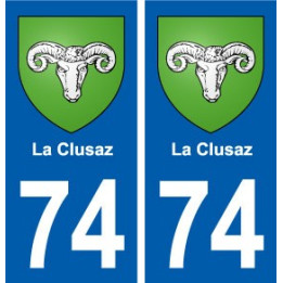 74 La Clusaz blason autocollant plaque stickers ville