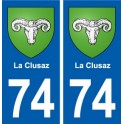 74 La Clusaz blason autocollant plaque stickers ville