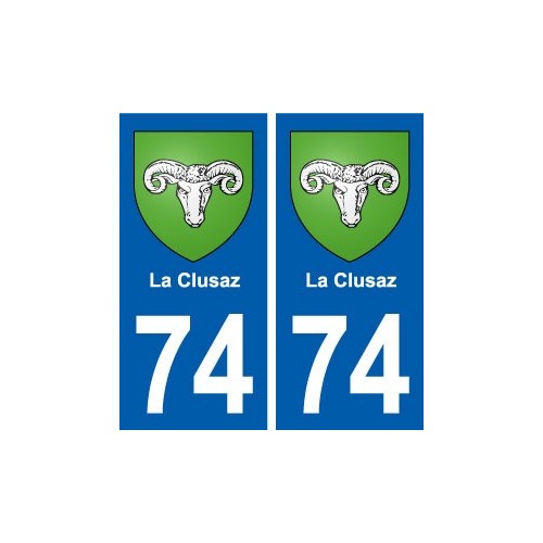 74 La Clusaz blason autocollant plaque stickers ville