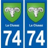 74 La Clusaz blason autocollant plaque stickers ville
