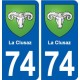 74 La Clusaz blason autocollant plaque stickers ville