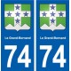 74 Le Grand-Bornand blason autocollant plaque stickers ville