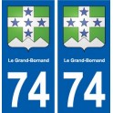 74 Le Grand-Bornand blason autocollant plaque stickers ville