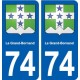 74 Le Grand-Bornand blason autocollant plaque stickers ville