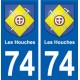 74 Les Houches blason autocollant plaque stickers ville