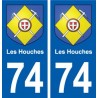 74 Les Houches blason autocollant plaque stickers ville