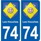 74 Les Houches blason autocollant plaque stickers ville