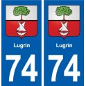 74 Lugrin blason autocollant plaque stickers ville