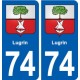 74 Lugrin blason autocollant plaque stickers ville