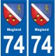 74 Magland autocollant plaque stickers ville