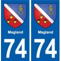 74 Magland autocollant plaque stickers ville