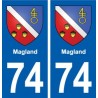 74 Magland autocollant plaque stickers ville