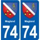 74 Magland autocollant plaque stickers ville