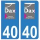 40 Dax ville autocollant plaque