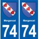 74 Magland blason autocollant plaque stickers ville