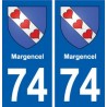 74 Magland blason autocollant plaque stickers ville