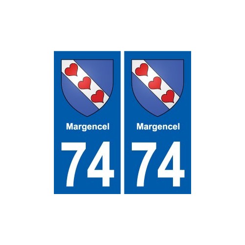 74 Margencel blason autocollant plaque stickers ville
