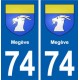 74 Megève blason autocollant plaque stickers ville
