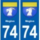74 Megève blason autocollant plaque stickers ville