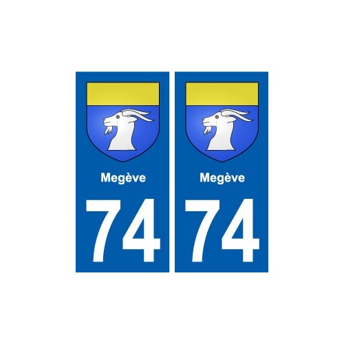 74 Megève blason autocollant plaque stickers ville