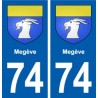 74 Megève blason autocollant plaque stickers ville
