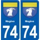 74 Megève blason autocollant plaque stickers ville