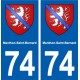 74 Menthon-Saint-Bernard blason autocollant plaque stickers ville