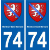 74 Menthon-Saint-Bernard blason autocollant plaque stickers ville