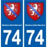 74 Menthon-Saint-Bernard blason autocollant plaque stickers ville
