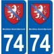 74 Menthon-Saint-Bernard blason autocollant plaque stickers ville