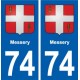 74 Messery blason autocollant plaque stickers ville