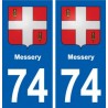74 Messery blason autocollant plaque stickers ville