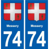 74 Messery blason autocollant plaque stickers ville