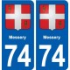 74 Messery blason autocollant plaque stickers ville