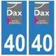 40 Dax ville autocollant plaque