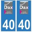 40 Dax ville autocollant plaque