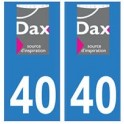 40 Dax ville autocollant plaque immatriculation logo 2 sticker auto
