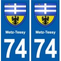 74 Metz-Tessy blason autocollant plaque stickers ville